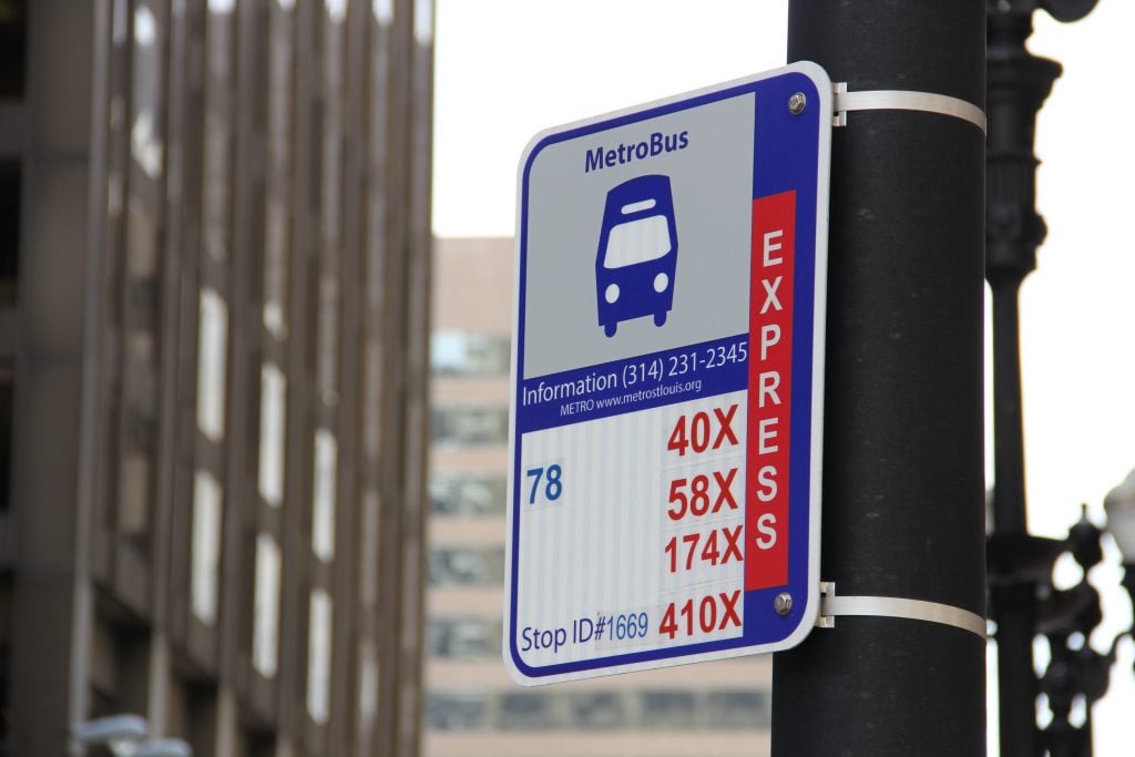 metro bus stop sign