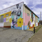 Flowers for Curt Flood mural - part of St. Louis Mural Project