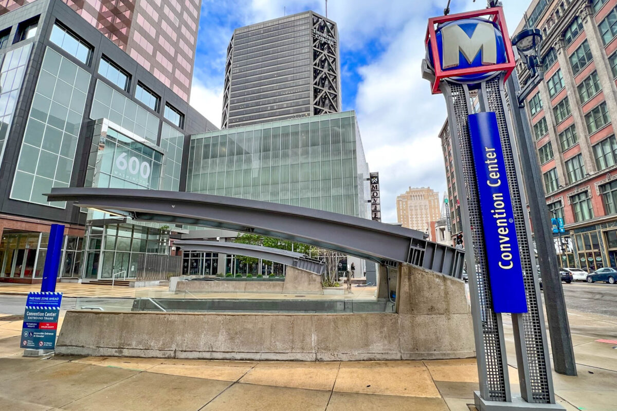 External entrance of the Convention Center MetroLink station