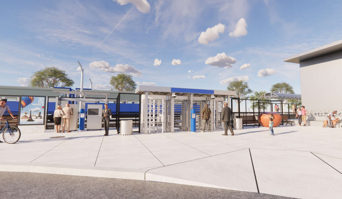 Rendering of Secure Platform Plan entrance at Emerson Park MetroLink Station