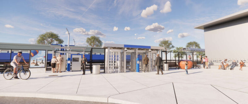 Rendering of Secure Platform Plan entrance at Emerson Park MetroLink Station