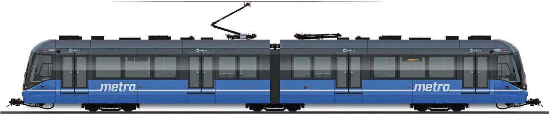 Side view mockup of next generation MetroLink train concept