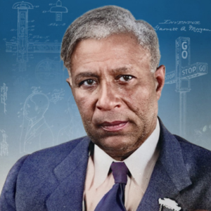 Image of Garrett Morgan who patented the three-signal traffic light. 